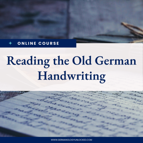 Reading the Old German Handwriting Online Course