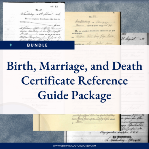Birth, Marriage and Death Certificate Reference Guide Package: Major Savings!